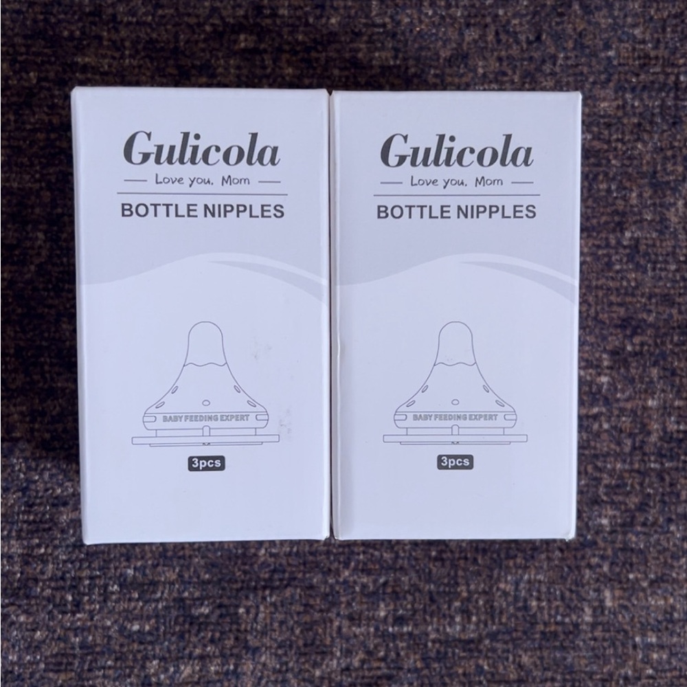 Unopened Gulicola Bottle Nipples Two 3pcs Sets Size L & LL